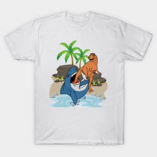 Shark And Dinosaur For Boys T-Shirt